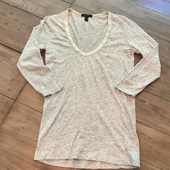 𝅺J Crew Leather trim top - Picture 1 of 6